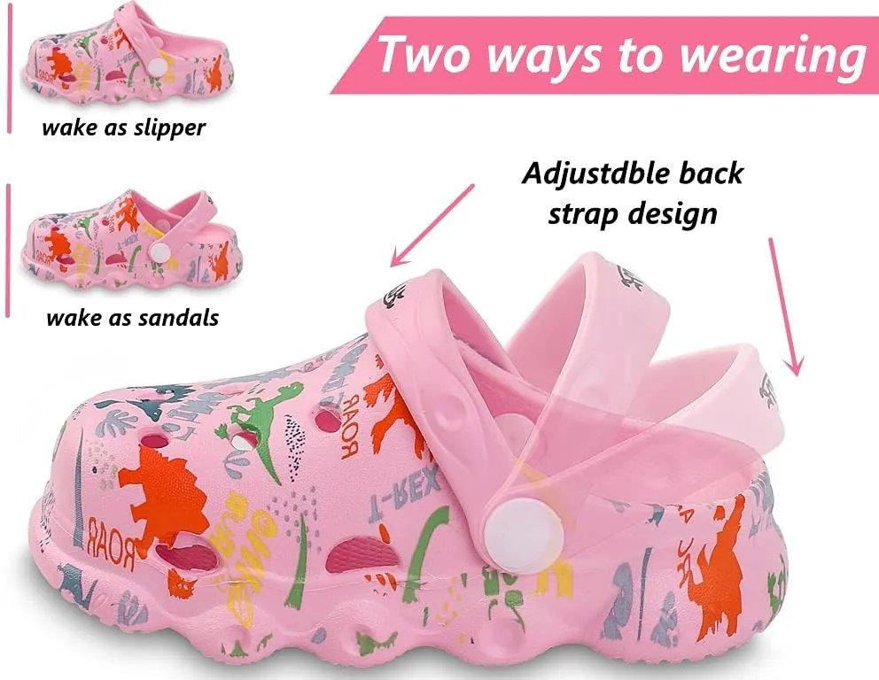 Kids Clogs Shoes Boys Girls Garden Slip On Shoes Toddler Clogs Children Slides Slippers Indoor Outdoor Beach Pool Shower Sandals