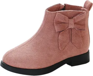 Kids Comfort Boots Warm Side Zipper Boots Low Heel Short Booties Walking Shoes for Toddlers Little Kid