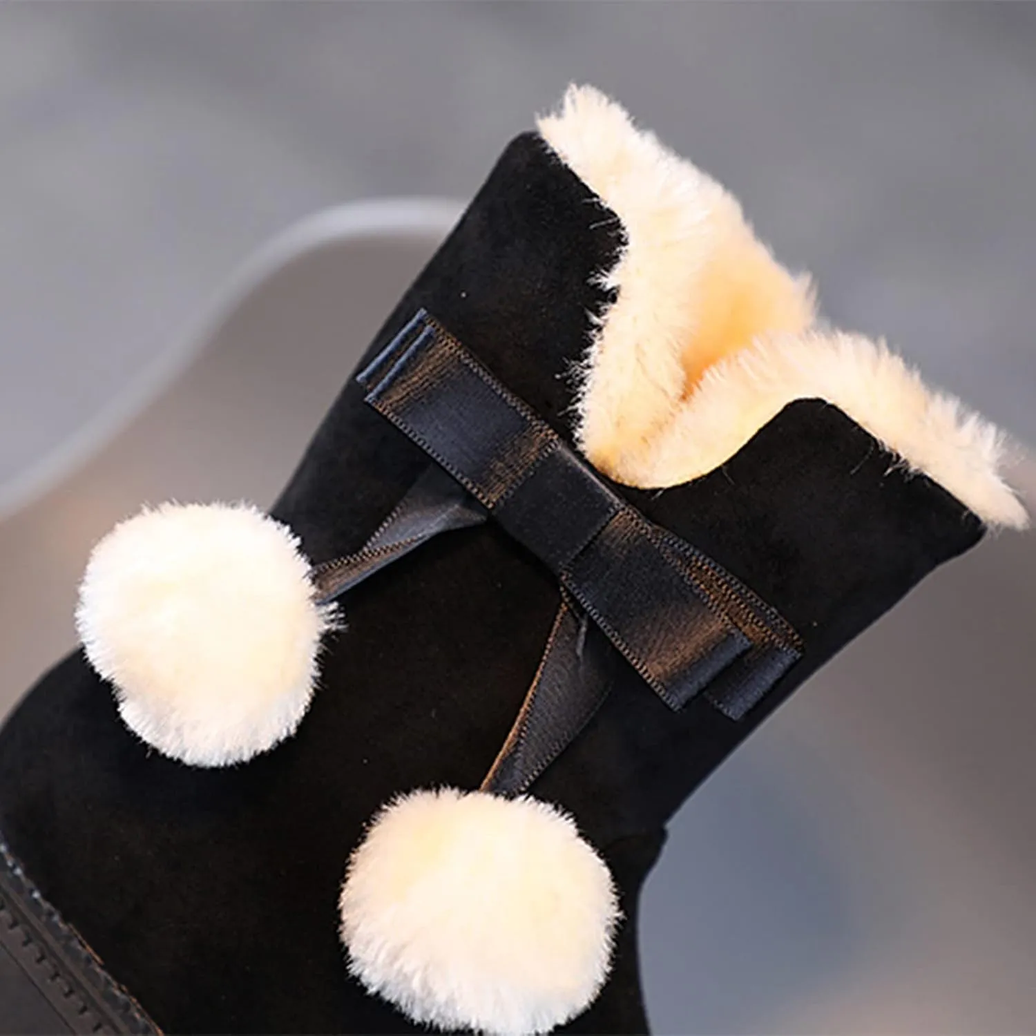 Kids Snow Boots for Boys Girls Puffy Faux Fur Lined Boots Fashion Boots Kids Ankle Booties Indoor Outdoor Boots