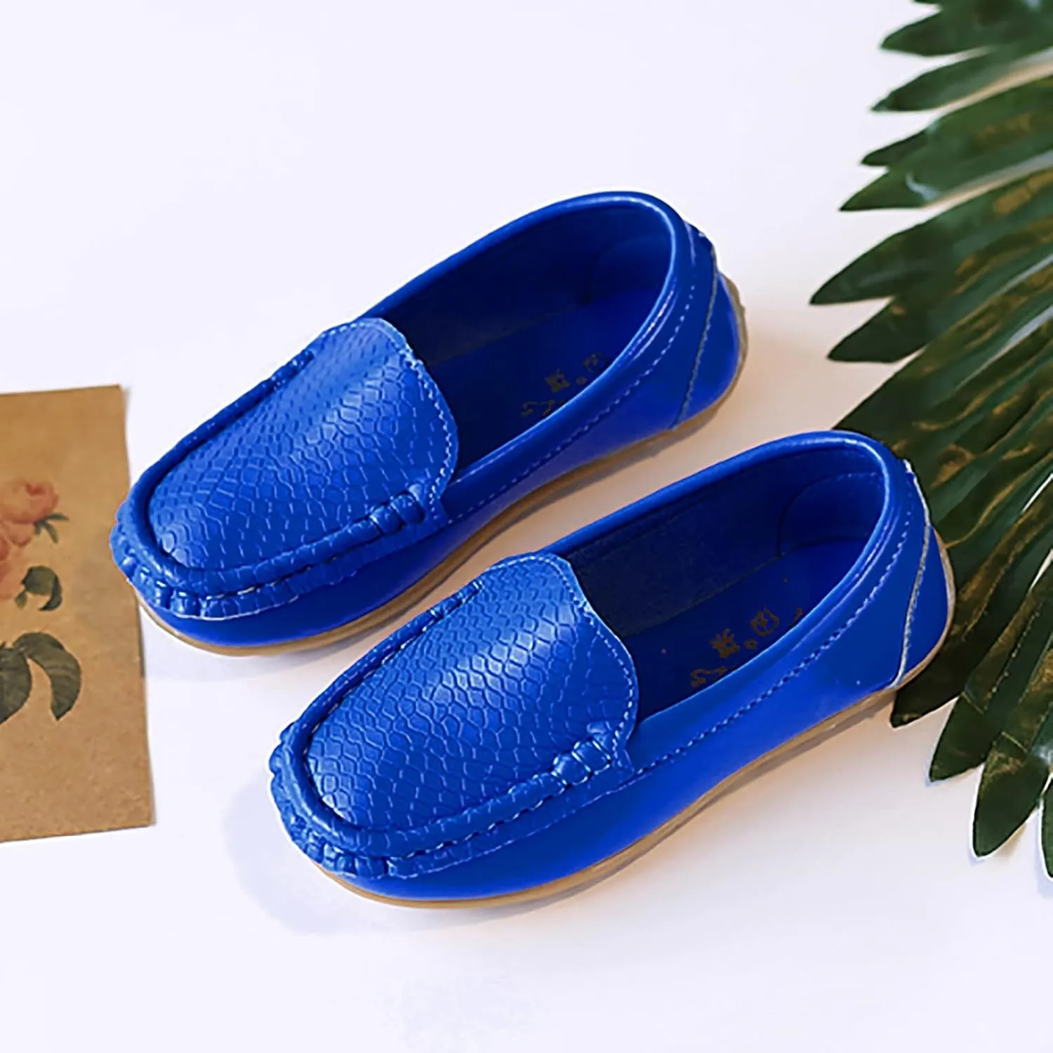 Kids Toddlers Boys Girls Leather Slip On Loafers Moccasi𝐧 Boat Dress Shoes Comfort Flat Casual Shoes Formal Shoes