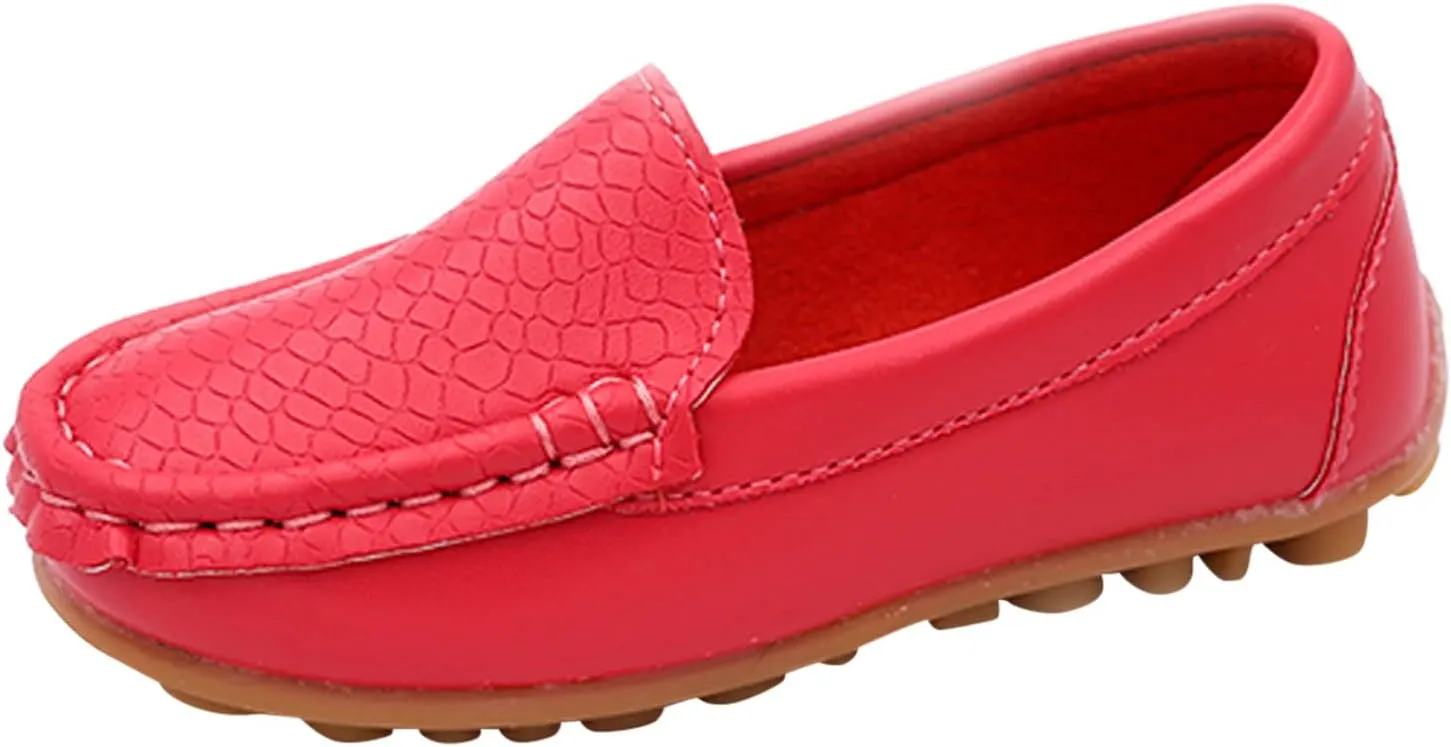 Kids Toddlers Boys Girls Leather Slip On Loafers Moccasi𝐧 Boat Dress Shoes Comfort Flat Casual Shoes Formal Shoes