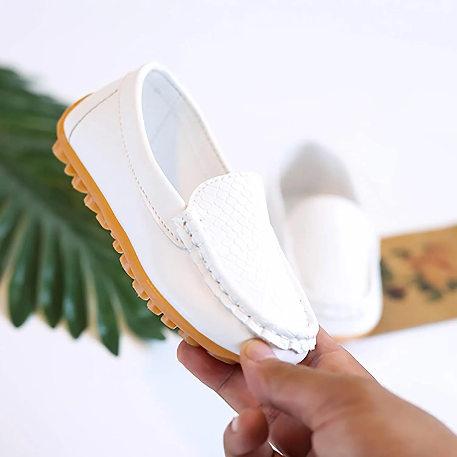 Kids Toddlers Boys Girls Leather Slip On Loafers Moccasi𝐧 Boat Dress Shoes Comfort Flat Casual Shoes Formal Shoes