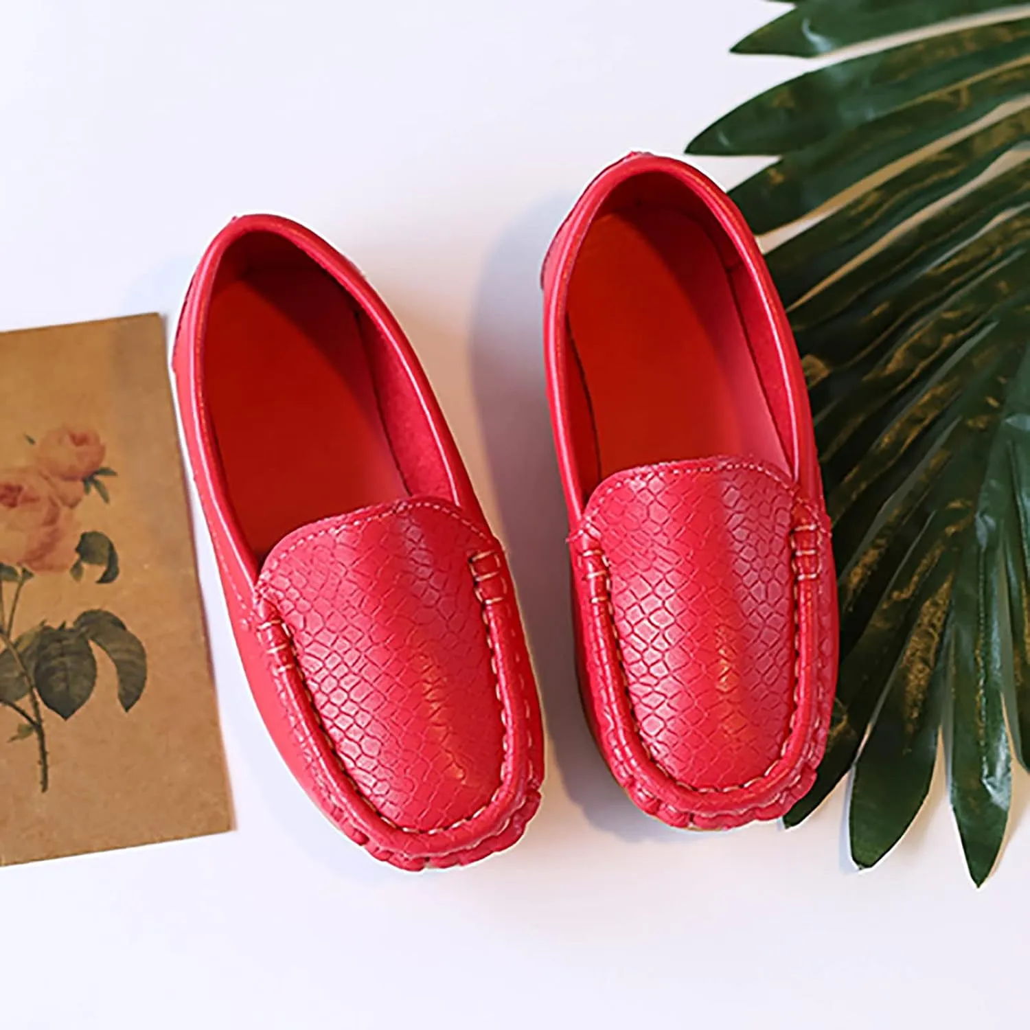 Kids Toddlers Boys Girls Leather Slip On Loafers Moccasi𝐧 Boat Dress Shoes Comfort Flat Casual Shoes Formal Shoes