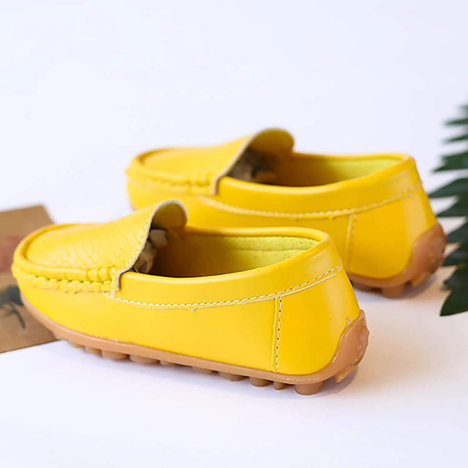 Kids Toddlers Boys Girls Leather Slip On Loafers Moccasin Boat Dress Shoes Dress Flat Little Girls Casual Baby Shoes