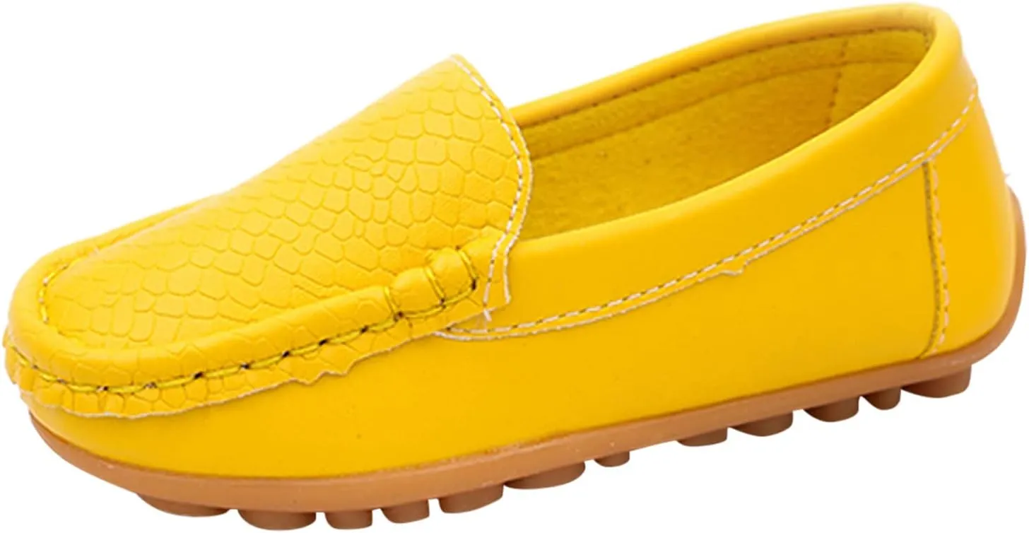 Kids Toddlers Boys Girls Leather Slip On Loafers Moccasin Boat Dress Shoes Dress Flat Little Girls Casual Baby Shoes