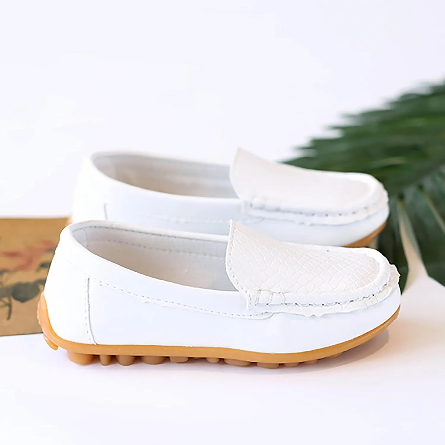 Kids Toddlers Boys Girls Leather Slip On Loafers Moccasin Boat Dress Shoes Dress Flat Little Girls Casual Baby Shoes