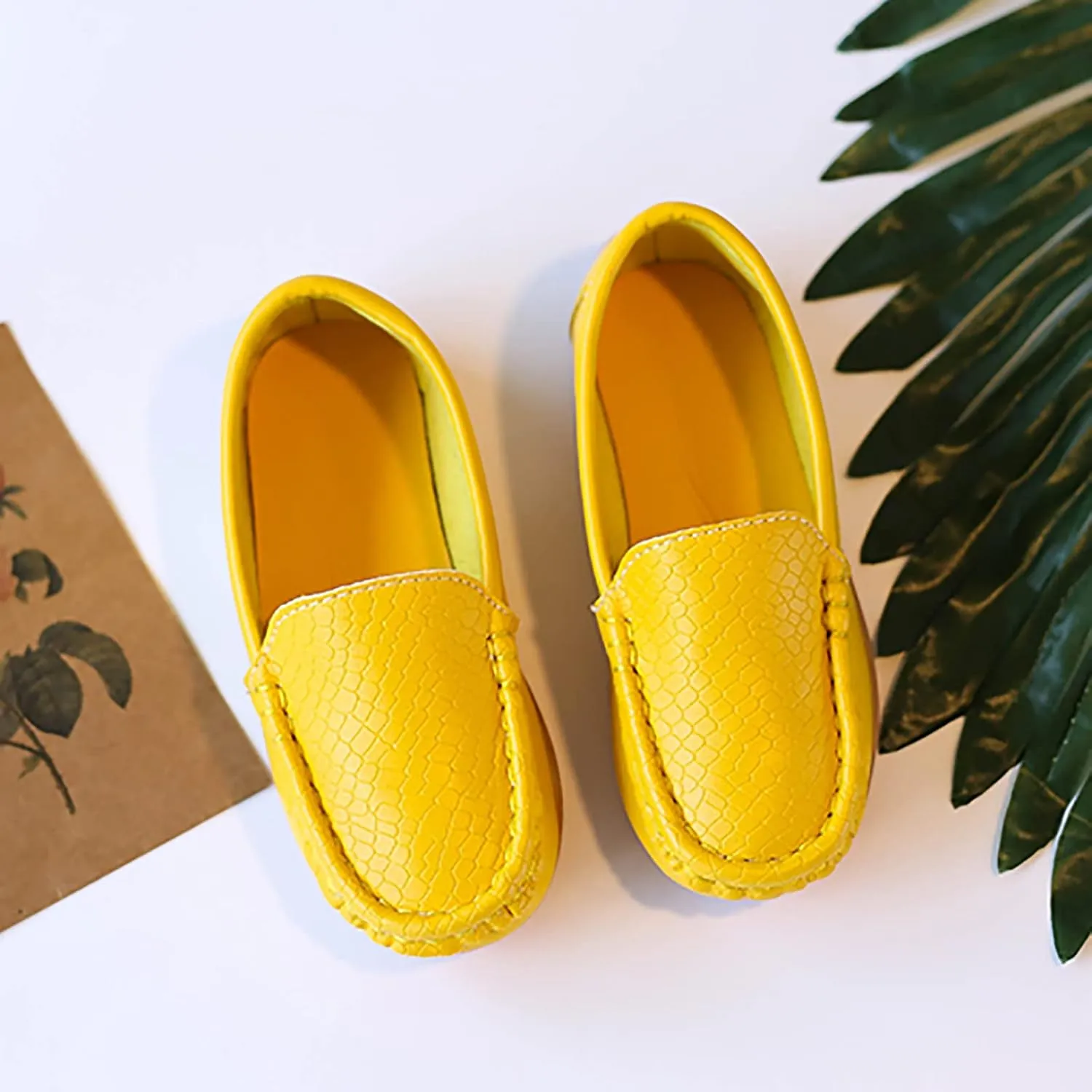 Kids Toddlers Boys Girls Leather Slip On Loafers Moccasin Boat Dress Shoes Dress Flat Little Girls Casual Baby Shoes