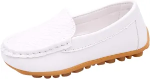 Kids Toddlers Boys Girls Leather Slip On Loafers Moccasin Boat Dress Shoes Dress Flat Little Girls Casual Baby Shoes