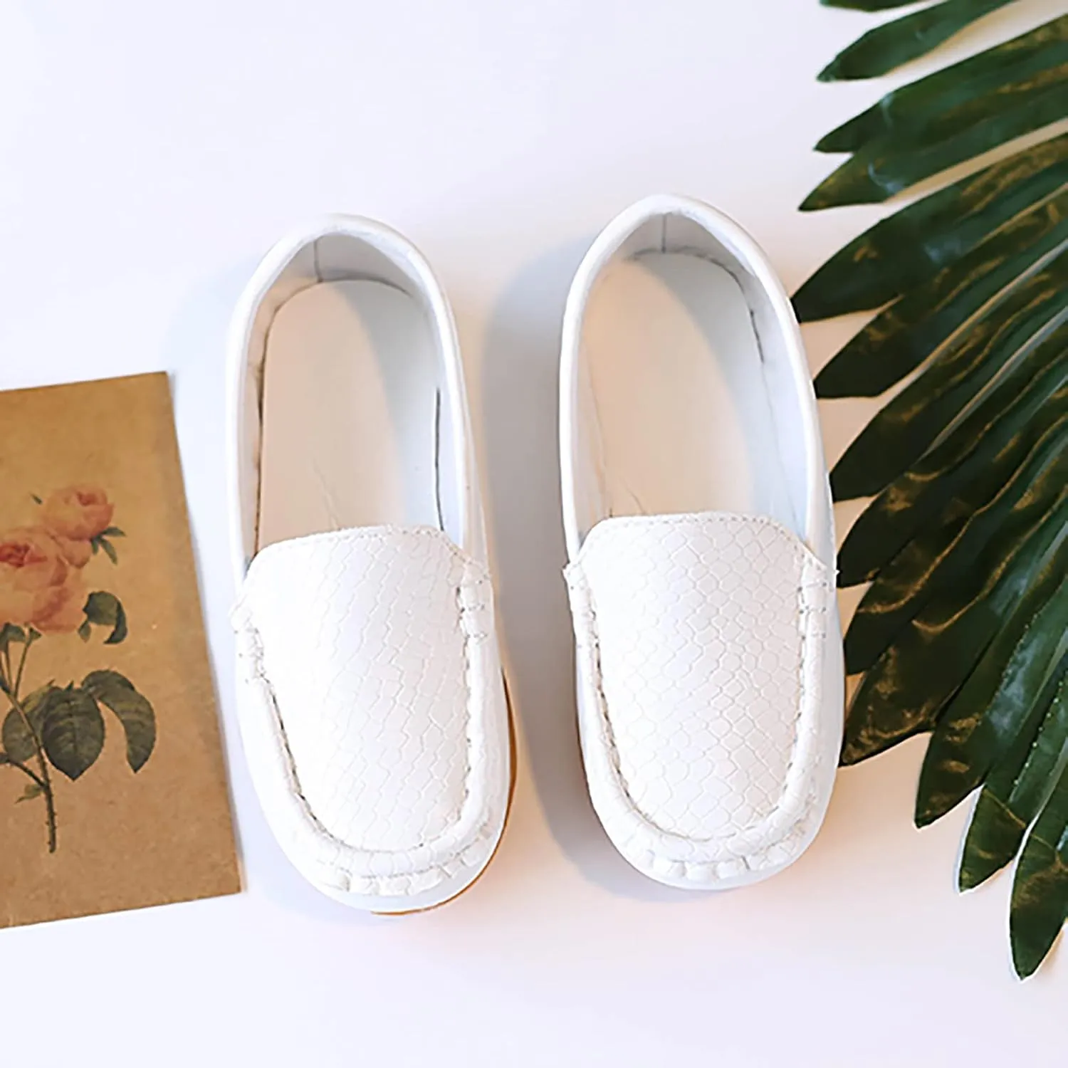 Kids Toddlers Boys Girls Leather Slip On Loafers Moccasin Boat Dress Shoes Dress Flat Little Girls Casual Baby Shoes