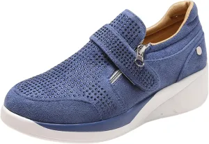 Ladmiple Shoes For Women Slip On Sneakers Breathe Walking Shoes Fashion Comfort Non Slip Platform Running Tennis Shoes