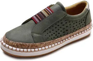 Ladmiple Womens Shoes Dressy Casual Loafers Low Top Canvas Sneakers Slip On Casual Fashion Comfortable Walking Shoes