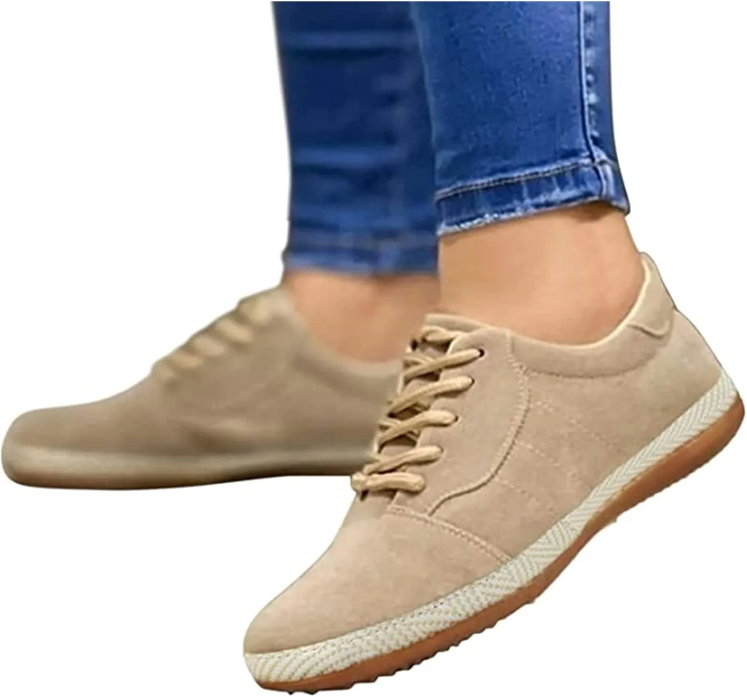 Lausiuoe Shoes for Women Dressy Comfortable Slip On Loafers Shoes Fashion Canvas Sneakers Casual Classic Flat Walking Shoes