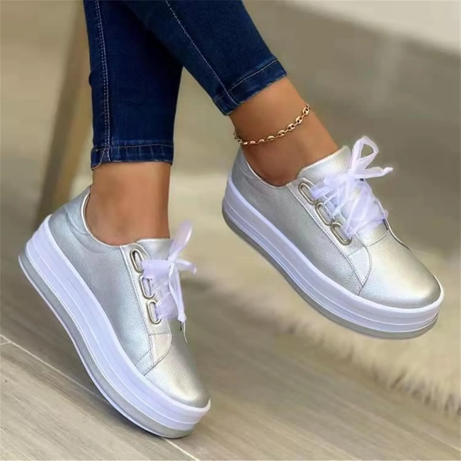 Lausiuoe Shoes For Women Flats Comfortable Wide Width Leather Fashion Slip On Canvas Loafers Casual Classic Walking Shoe