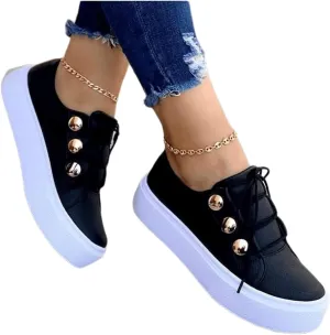 Lausiuoe Shoes For Women Sneakers White Women's Fashion Canvas Shoes Round Toe Lightweight Non-Slip Flat Sneakers Classic Casual Fall Low Top Soft Comfort Breathable Slip On Walking Loafers