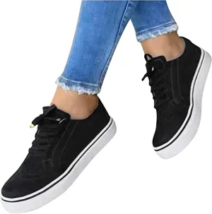 Lausiuoe Slip On Sneakers Women Wide Toe Box Women's Canvas Shoes Low Cut Sneaker Casual Walking Shoes Classic Fall Fashion Lightweight Soft Comfort Breathable Slip On Flat Loafers