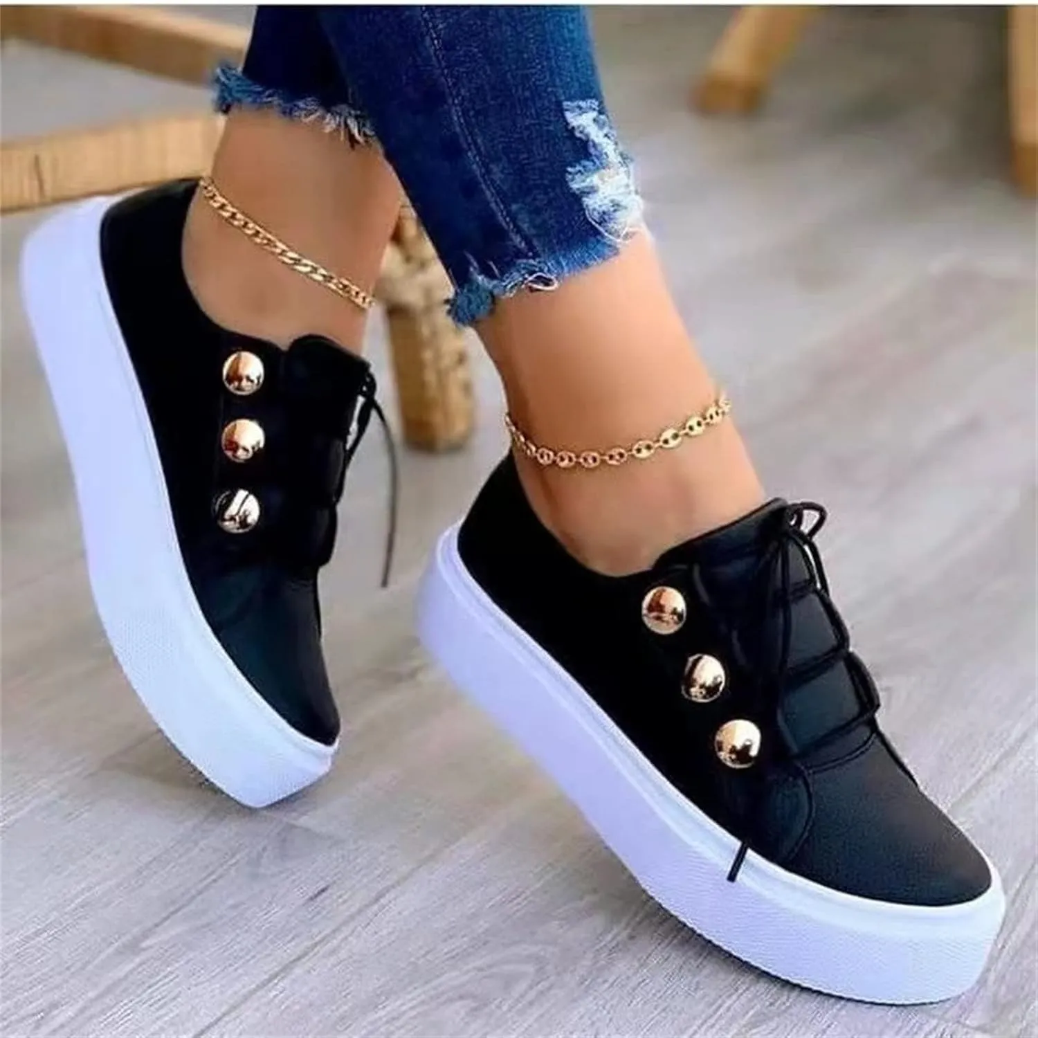 Lausiuoe Sneakers For Women Walking Shoes Comfortable Casual Fashion Lightweight Slip On Low Top Canvas Flat Loafers
