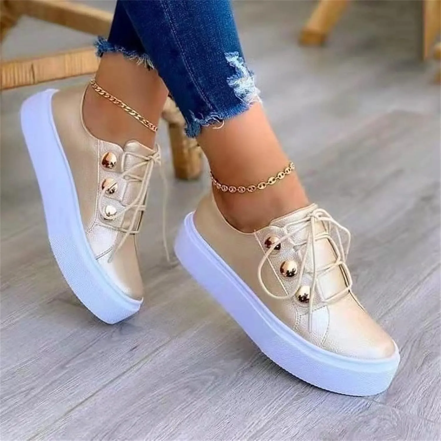 Lausiuoe Sneakers For Women Walking Shoes Comfortable Casual Fashion Lightweight Slip On Low Top Canvas Flat Loafers