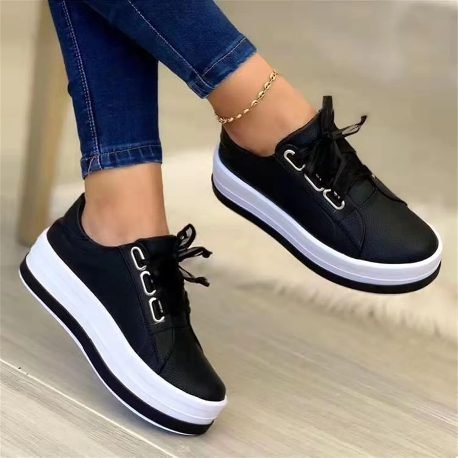 Lausiuoe Sneakers For Women Walking Shoes Comfortable Slip on Canvas Shoes Low Top Non Slip Fashion Casual Flat Loafers