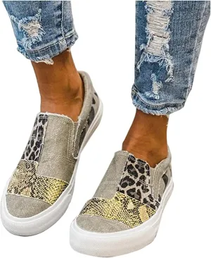 Lausiuoe Sneakers For Women Wide Width 8.5 Women Comfortable Casual Fashion Sneakers Walking Shoes Classic Fall Lightweight Soft Breathable Slip On Low Top Canvas Flat Loafers