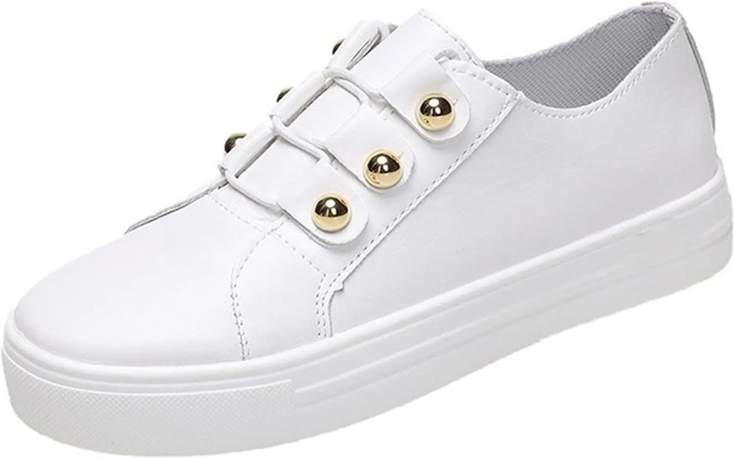 Lausiuoe Sneakers For Women Wide Width Size 8 Women's Fashion Canvas Shoes Round Toe Lightweight Non-Slip Flat Sneakers Classic Casual Fall Low Top Soft Comfort Breathable Slip On Walking Loafers