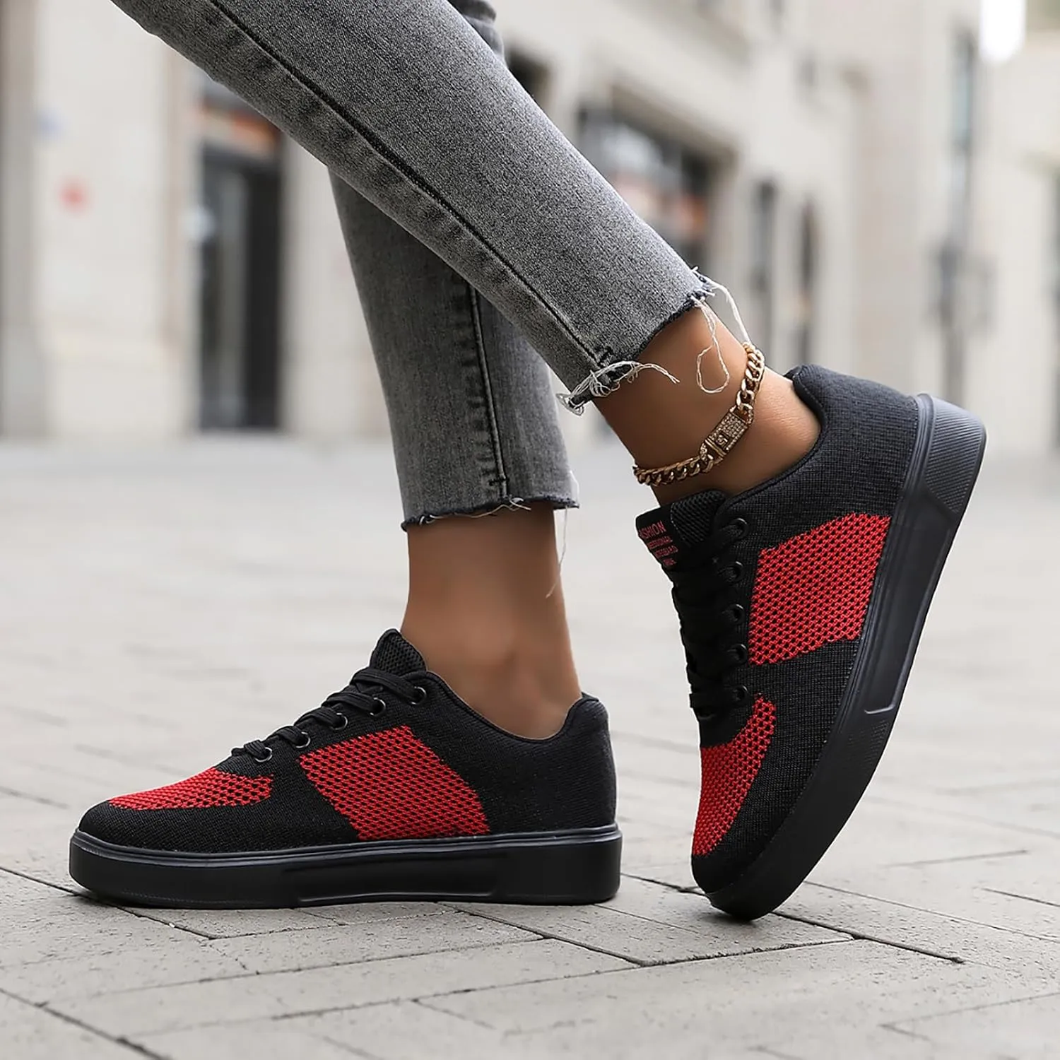 Leisure Couple Men Women Mesh Non Slip Flat Round Toe Breathable Lace Up Lazy Leisure Mens Shoelaces for Casual Shoes