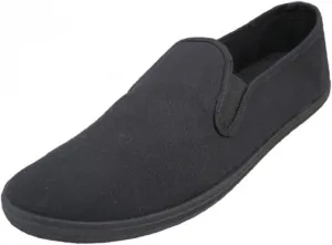 LF wear Mens Canvas Shoes Slip on Sneakers, Black 8.5
