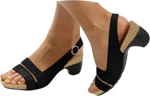 Libiyi Sandals Women 2025,Comfy Orthotic Dotmalls Shoes,Dressy Summer Open Toe Ankle Strap Chunky Heeled Shoe.