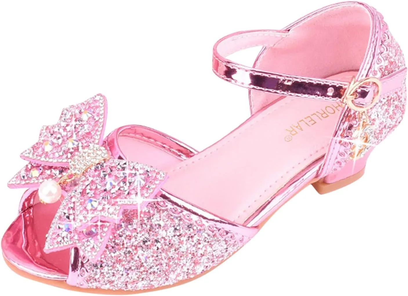 Little Girls Dress Pumps Glitter Sequins Princess Low Heels Princess Dress Shoes Party Dance Shoes Rhinestone Sandals