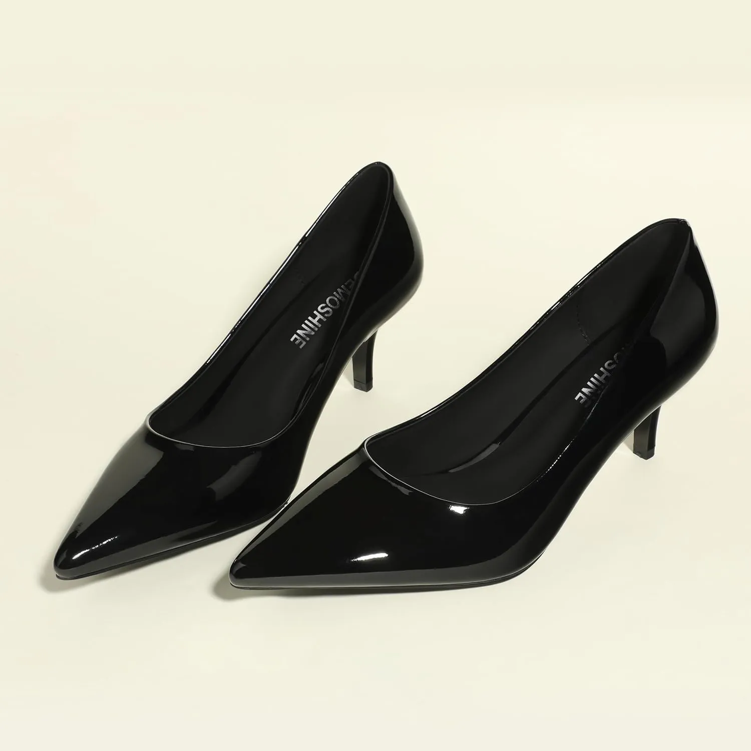 Low Heels Pumps for Women Pointed Closed Toe Wide Width Kitten Short Heels Comfortable Casual Work Business Office Wedding Dressy Shoes 2.3 Inch
