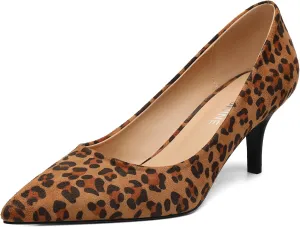 Low Heels Pumps for Women Pointed Closed Toe Wide Width Kitten Short Heels Comfortable Casual Work Business Office Wedding Dressy Shoes 2.3 Inch