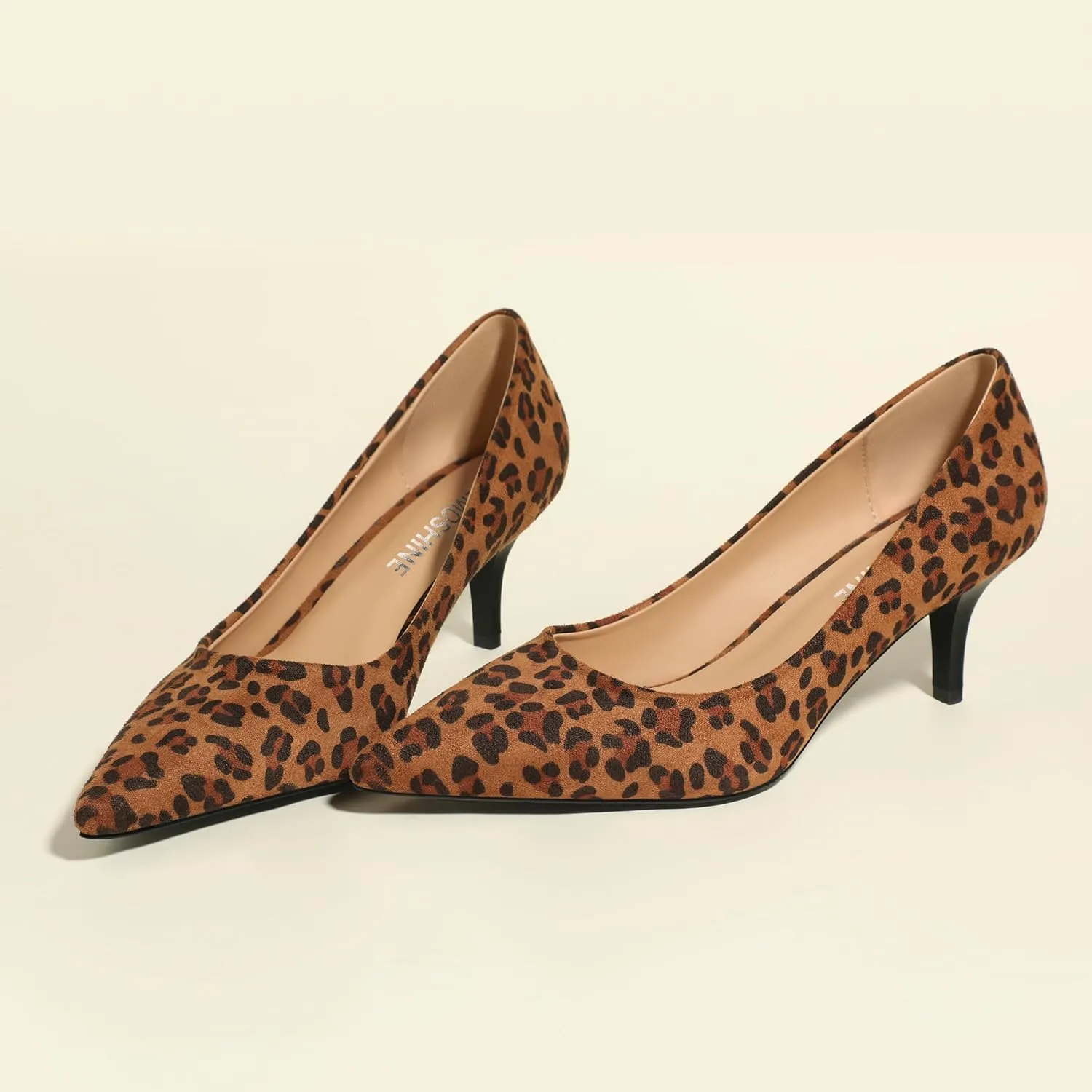 Low Heels Pumps for Women Pointed Closed Toe Wide Width Kitten Short Heels Comfortable Casual Work Business Office Wedding Dressy Shoes 2.3 Inch