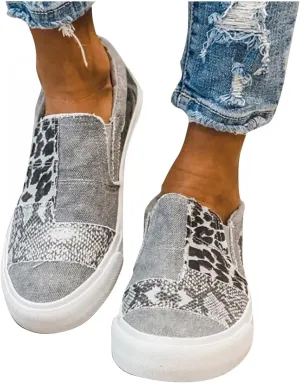 Masbird Women's Fashion Sneakers Sneakers for Women Walking Shoes Womens Shoes Fashion Round Toe Comfort Slip-on Running Shoes Casual Canvas Shoes Gray