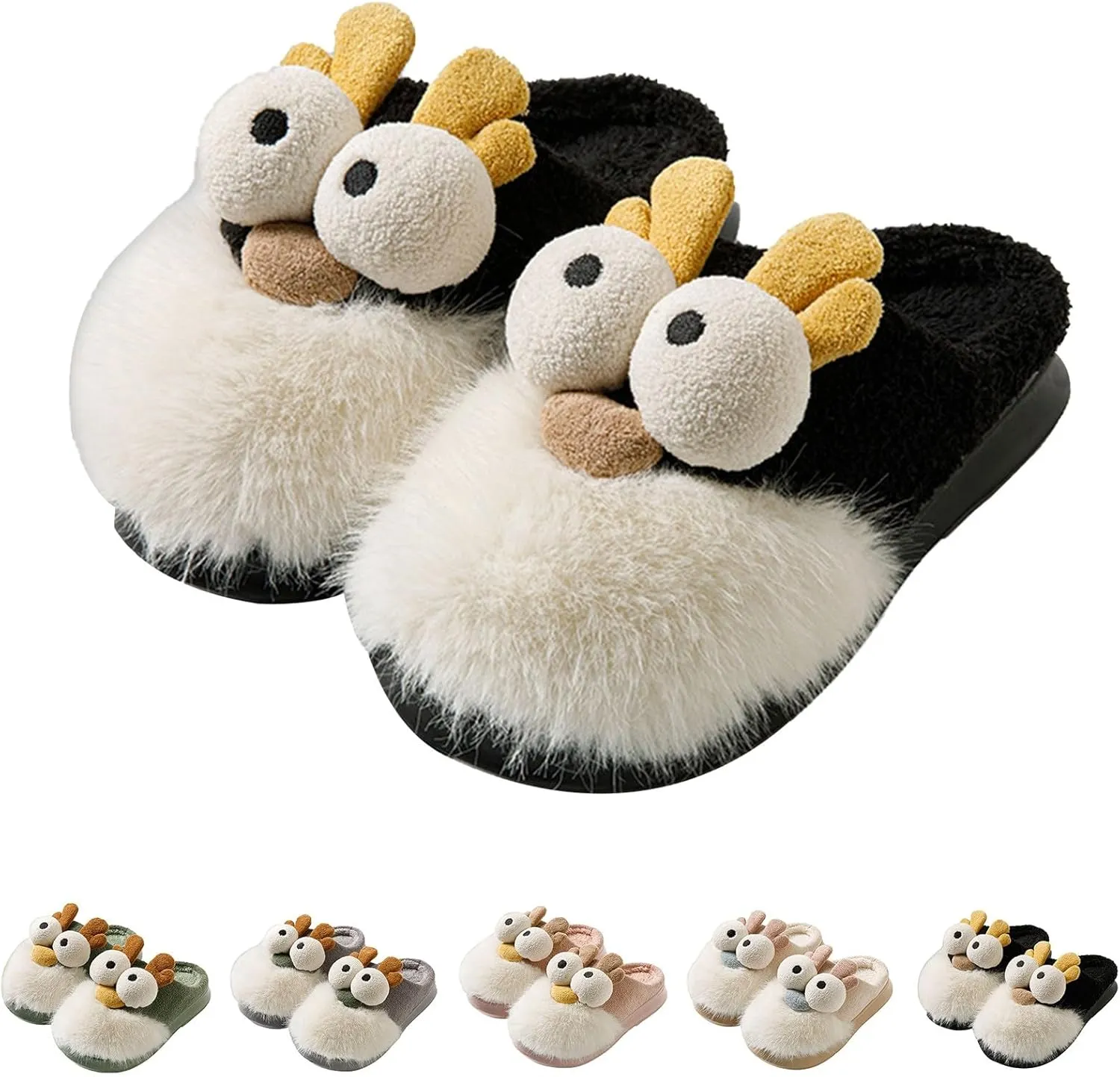 Men Women Cute Reindee Flcee Slip-on Slippers Non Slip Cotton Linen Indoor Outdoor Warm Home Soft Sole Slipper Cozy Fluffy Fall Winter Home Slippers