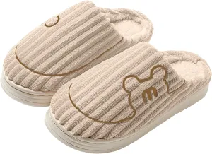Men Women House Slippers Non Slip Cotton Plush Lined Home Slipper Indoor and Outdoor Sort Cozy Bedroom Slippers