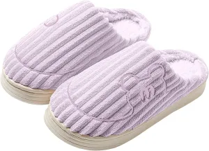 Men Women House Slippers Non Slip Cotton Plush Lined Home Slipper Indoor and Outdoor Sort Cozy Bedroom Slippers