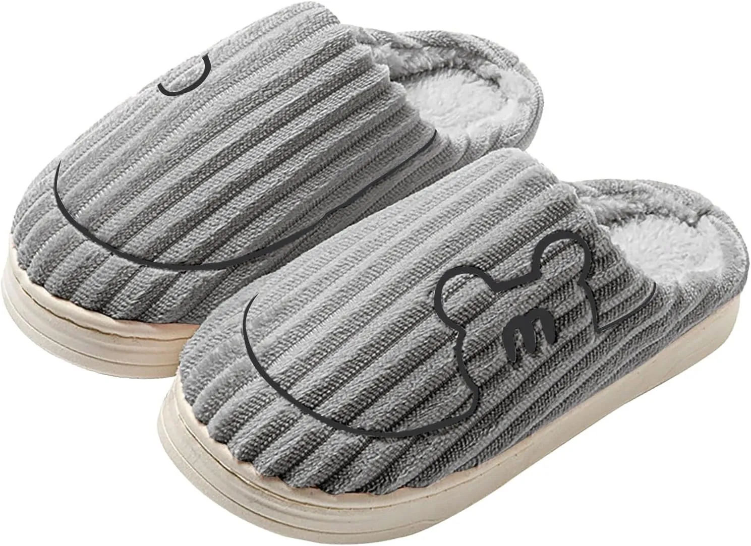 Men Women House Slippers Non Slip Cotton Plush Lined Home Slipper Indoor and Outdoor Sort Cozy Bedroom Slippers