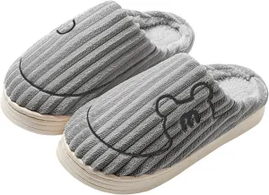 Men Women House Slippers Non Slip Cotton Plush Lined Home Slipper Indoor and Outdoor Sort Cozy Bedroom Slippers