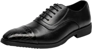 Mens Breathable Leather Business Shoes Black Formal Casual Oxfords Spring Autumn Comfortable