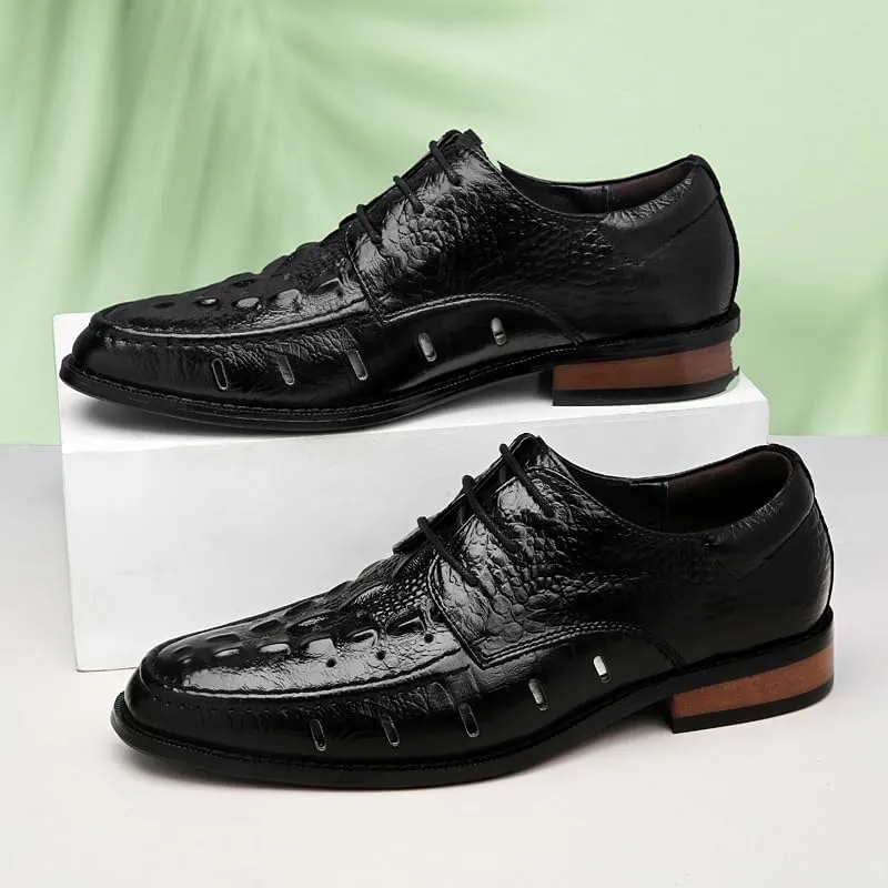 Men's Breathable Orthopedic Oxfords - Leather Dress Shoes for Business & Casual, Ideal for Office & Walking