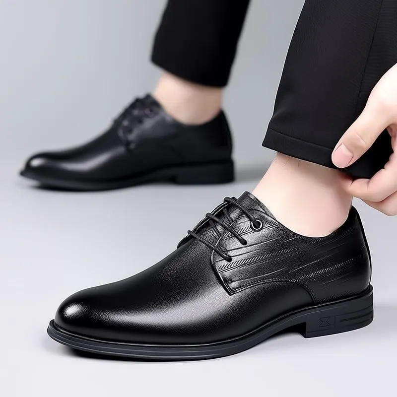 Men's Brogue Oxfords Shoes Mens Patent Leather Lace-Up Derby Shoes Comfort Non-Slip Soft Sole Penny Dress Shoes