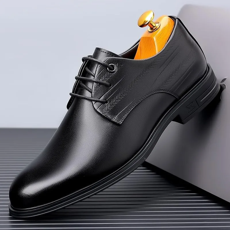 Men's Brogue Oxfords Shoes Mens Patent Leather Lace-Up Derby Shoes Comfort Non-Slip Soft Sole Penny Dress Shoes