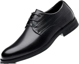 Men's Brogue Oxfords Shoes Mens Patent Leather Lace-Up Derby Shoes Comfort Non-Slip Soft Sole Penny Dress Shoes