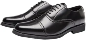 Men's Classic Cap Toe Oxford Dress Shoes Genuine Leather Business Formal Shoes with Rubber Anti-Slip Outsole
