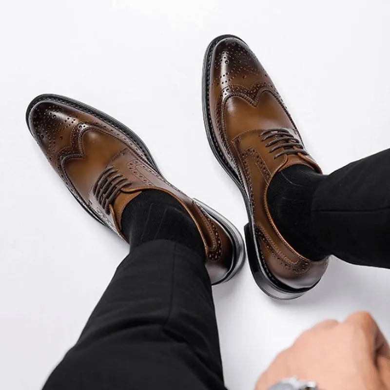 Men's Classic Plain-Toe Oxford Dress Shoes - Full-Grain Leather Construction for Corporate Boardroom Presentations