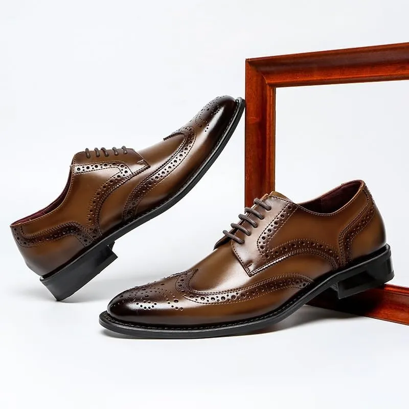 Men's Classic Plain-Toe Oxford Dress Shoes - Full-Grain Leather Construction for Corporate Boardroom Presentations