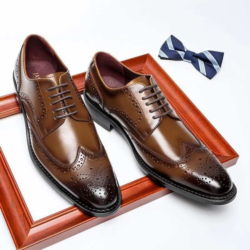 Men's Classic Plain-Toe Oxford Dress Shoes - Full-Grain Leather Construction for Corporate Boardroom Presentations