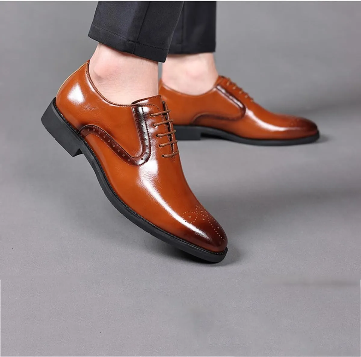 Men's Dress Oxfords Shoes Non-Slip Brogues Classic Bussiness Oxford Derby Shoes for Men
