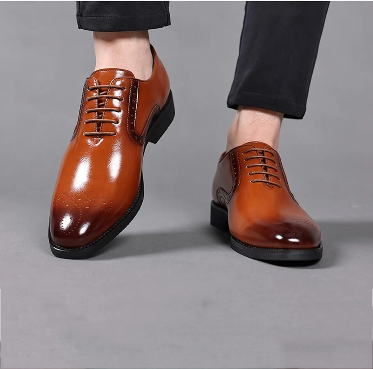 Men's Dress Oxfords Shoes Non-Slip Brogues Classic Bussiness Oxford Derby Shoes for Men