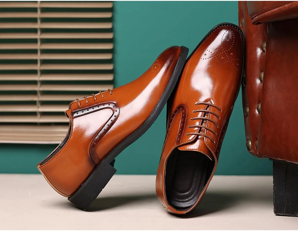 Men's Dress Oxfords Shoes Non-Slip Brogues Classic Bussiness Oxford Derby Shoes for Men