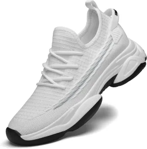 Men's Fashion Solid Color Mesh Fabric Inside Heightening Sports Shoes Casual Breathable Running Shoes Mens Lite Adapt Sneaker -